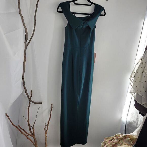 Bhldn crepe green Thompson dress - Picture 3 of 9